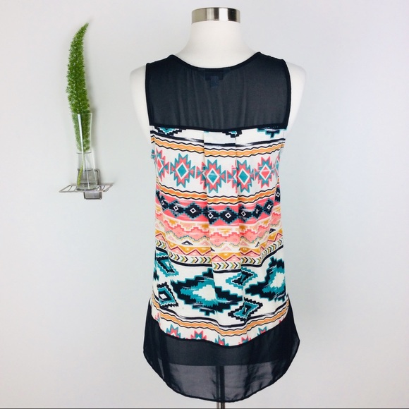Charming Charlie Beautiful Printed Tank Top (S) - Picture 4 of 5